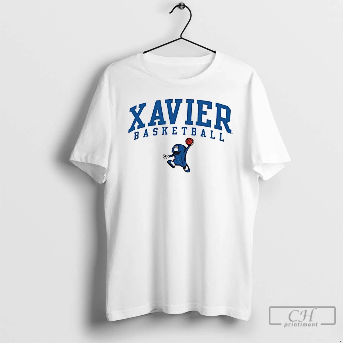 Classic Xavier Musketeers Basketball Blue Blob T Shirts