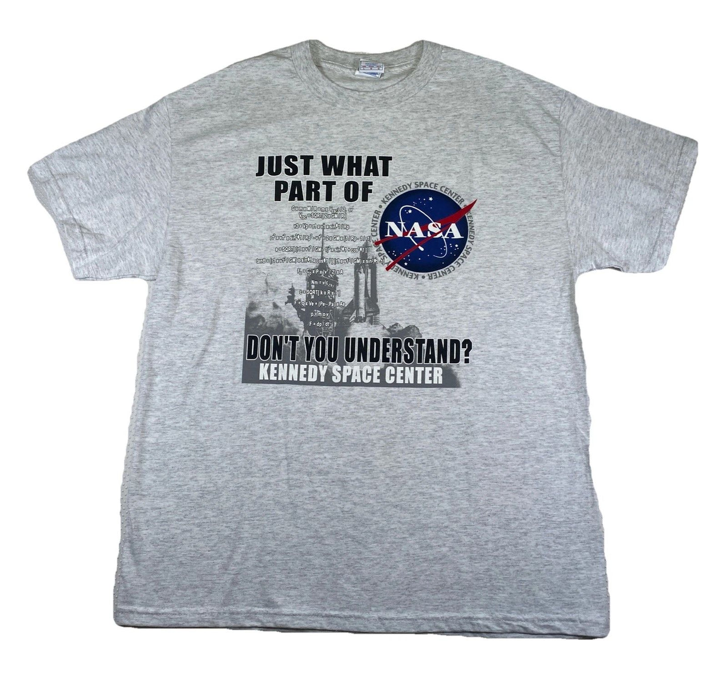 NASA Kennedy Space Center Rocket Science Calculation T-Shirt Men’s Large Vintage