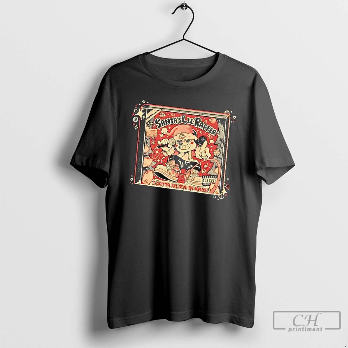 Premium Santas Lilrapper I Gotta Believe In Xmas Graphic T Shirts