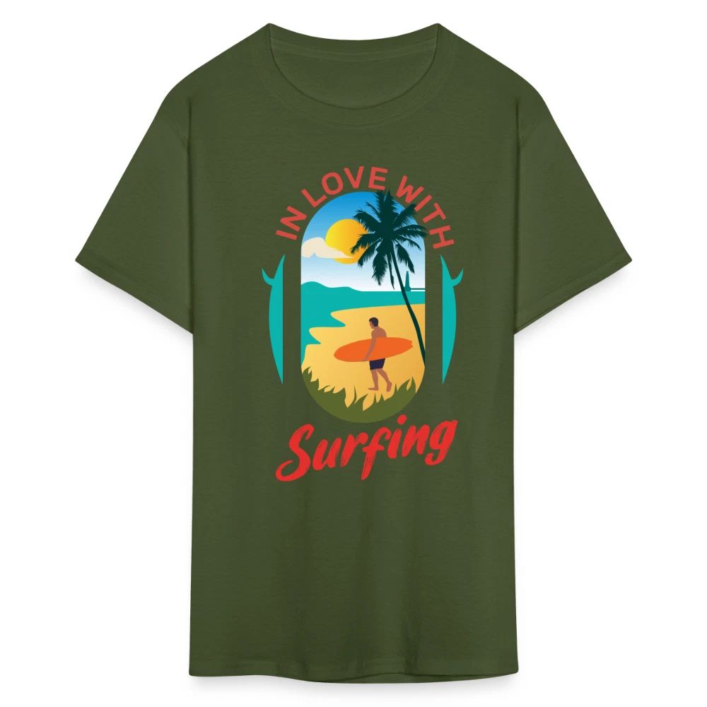 In Love with Surfing shirt Westcoast California Surfer T-Shirt Size S-6XL
