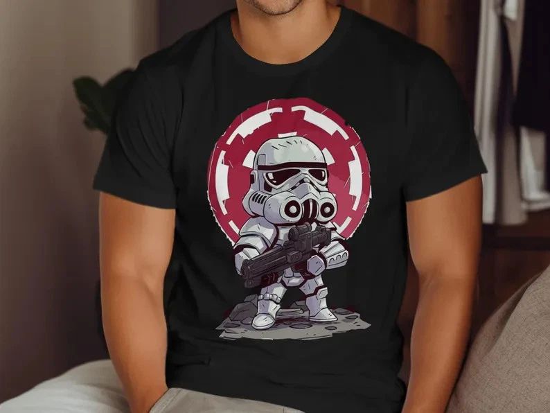 Galactic Empire Trooper T-Shirt, Sci-Fi Fan Tee, Cartoon Trooper Design T-Shirt