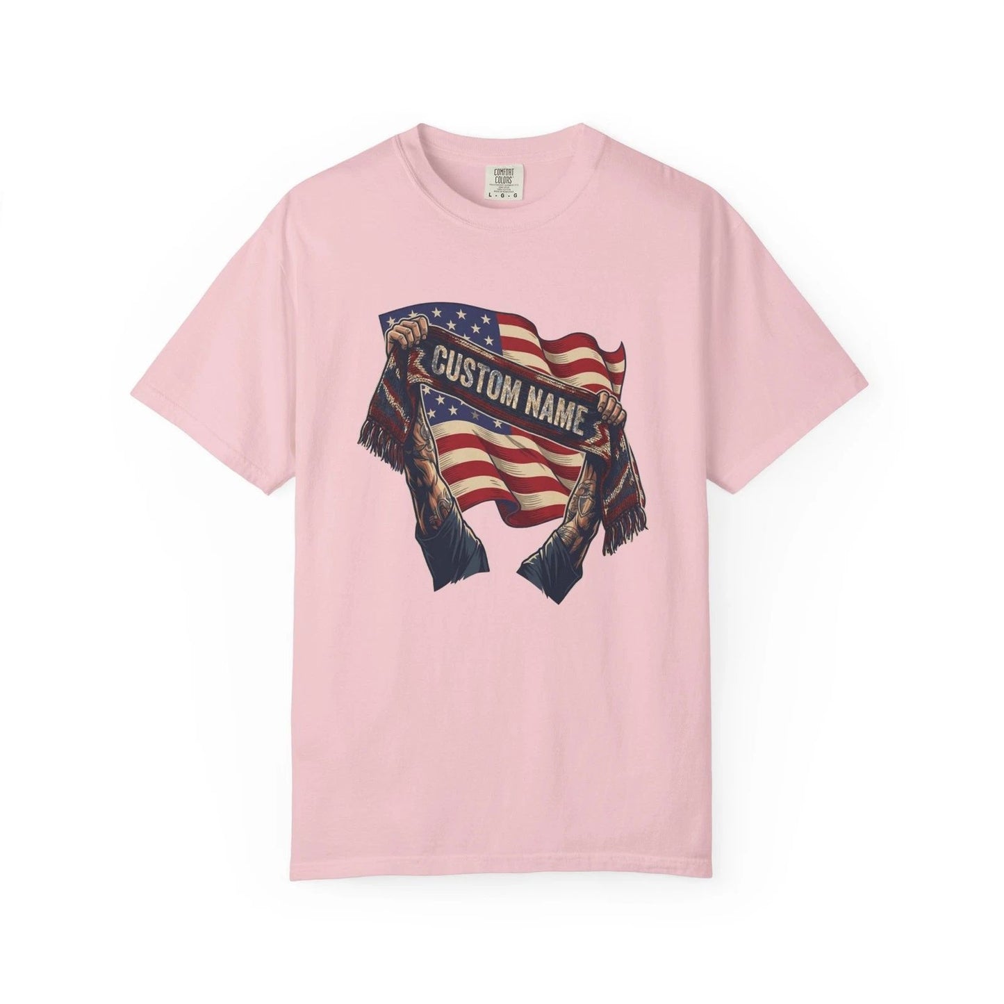 USA Scarf Custom Soccer Shirt | Personalized Name Football Matchday Tee