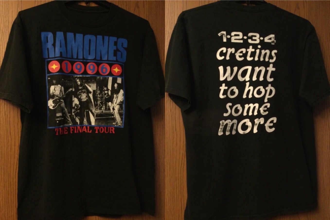 Vintage 1996 Ramones Final Tour T-Shirt 2 Sided Jerzees Punk Rock Band Tee S-5XL