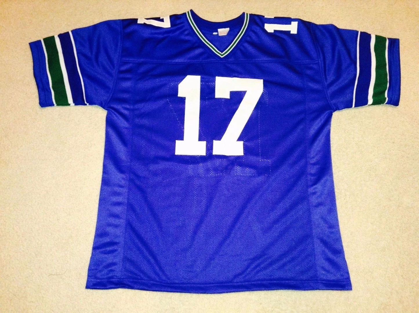 Custom Dave Krieg Blue Mesh Football Jersey
