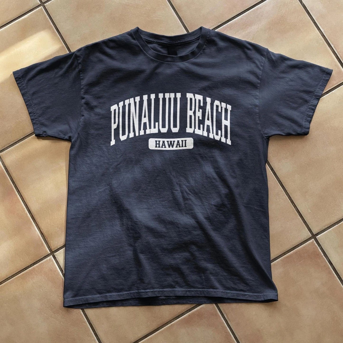 Punaluu Beach Hawaii Souvenir Aesthetic, Summer Aesthetic Navy Blue Tee