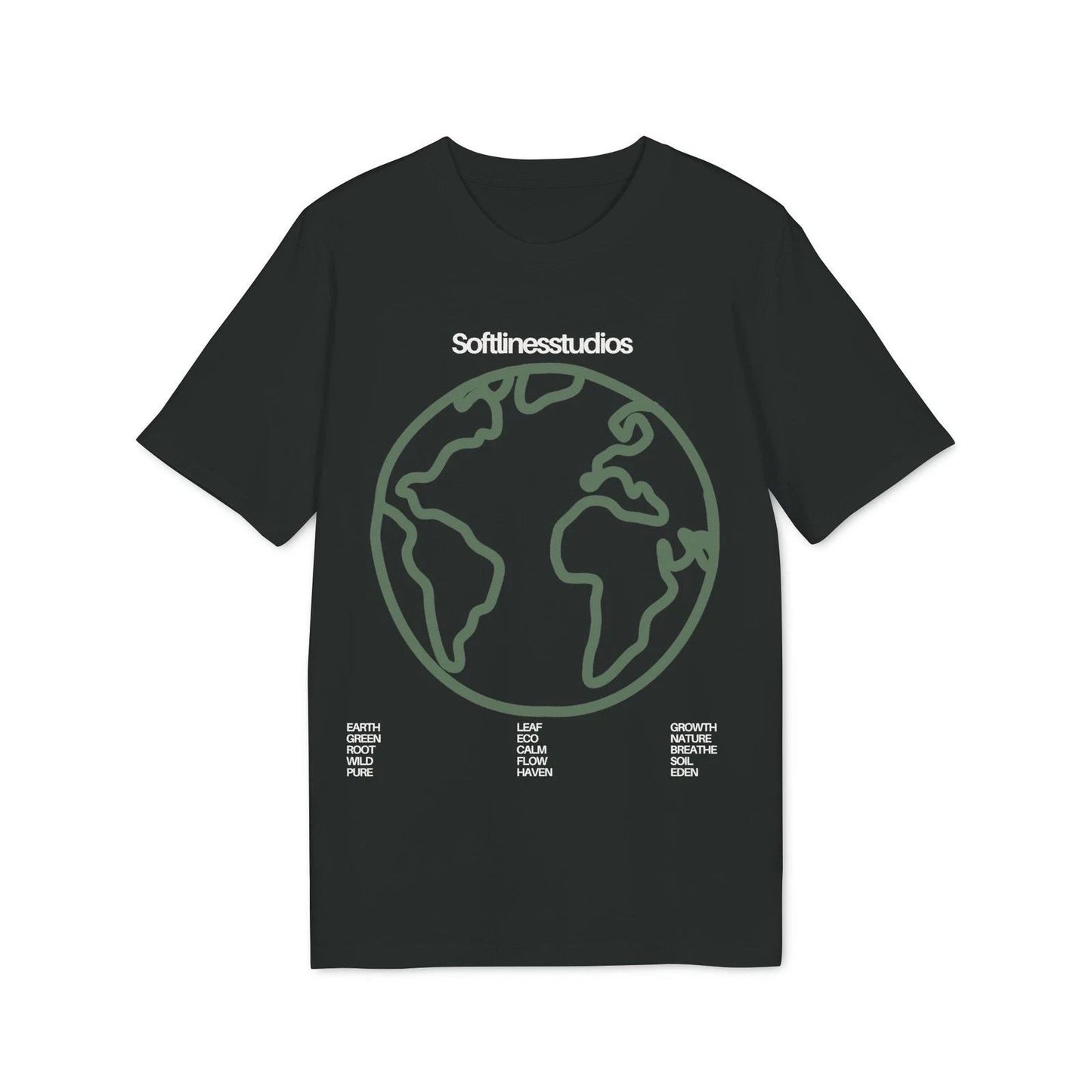 Earth line art globe T-Shirt | Soft Lines Studios graphic tee