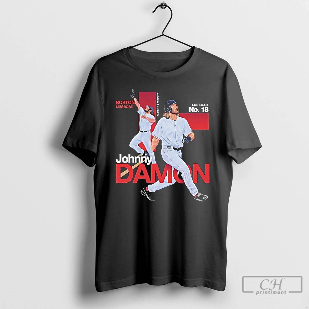 Classic Johnny Damon 18 Boston Red Sox Modern T Shirts