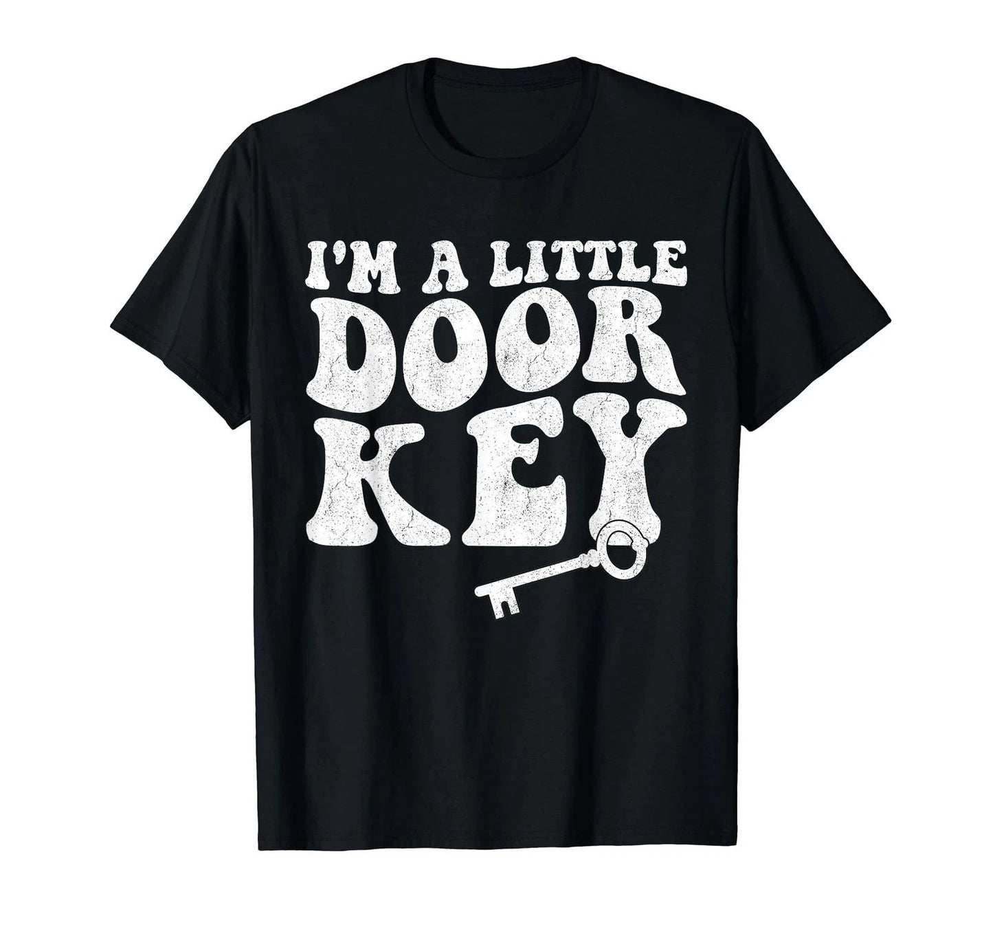 Funny Pun Jokes I'm A Little Door Key Mom Dad Jokes Groovy T-Shirt