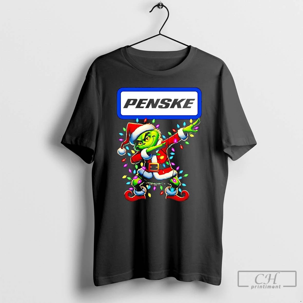 Classic Santa Grinch Dabbing Penske Christmas Light T Shirts
