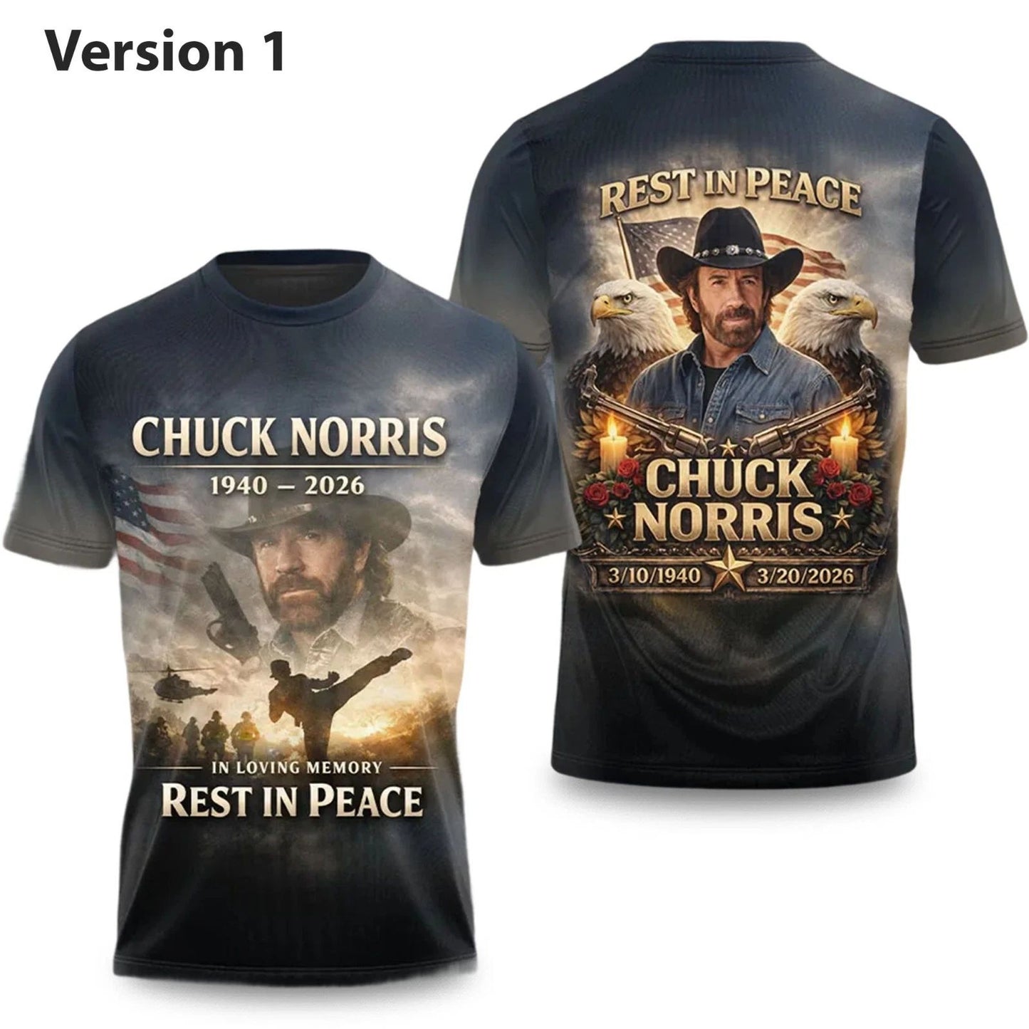 R.I.P Chuck Norris Thank You For The Memories Shirt ND382