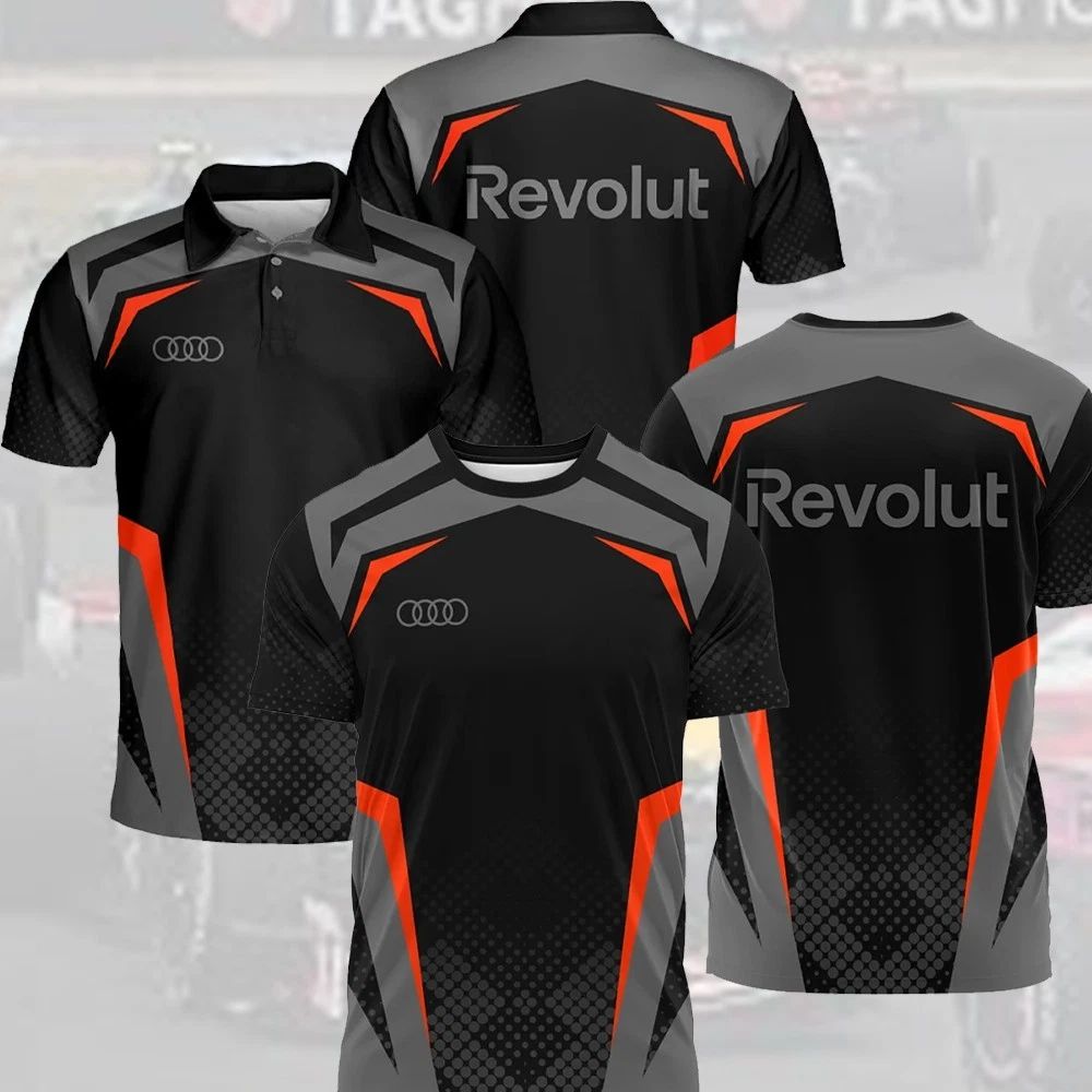 💯NEW- Audy F1 Teamwear Polo, All Over Print, Fomula 1 Racing Gift For Fans