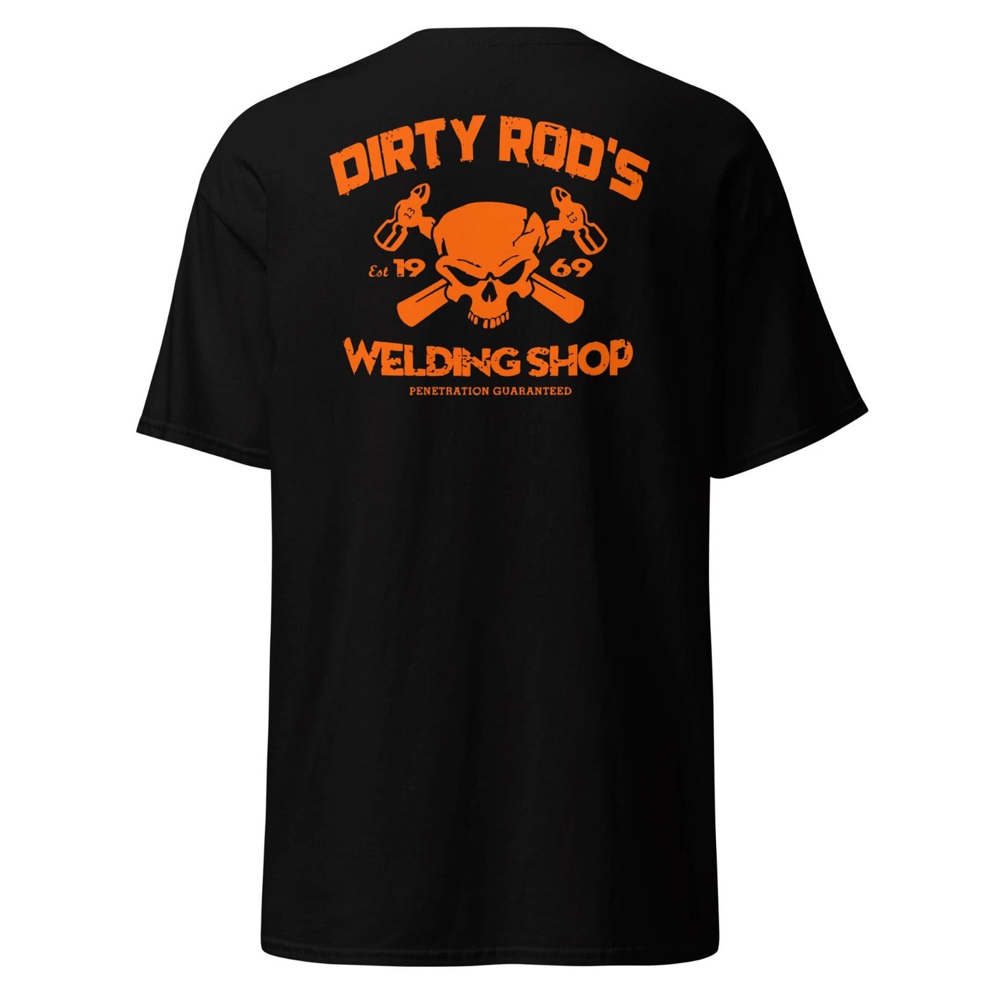 Dirty Rod's Welding Shop Skull Crossbones Black Graphic T-Shirt Men's Cotton