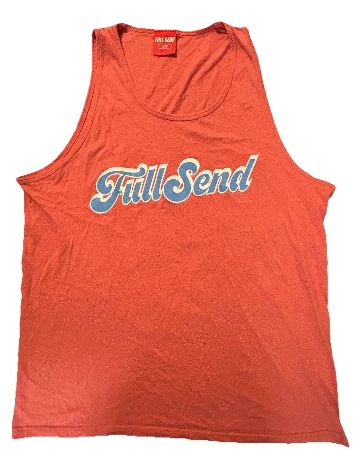 Full Send The Nelk Boys Sz.L Tank Top Coral Color Popular Podcast Trendy