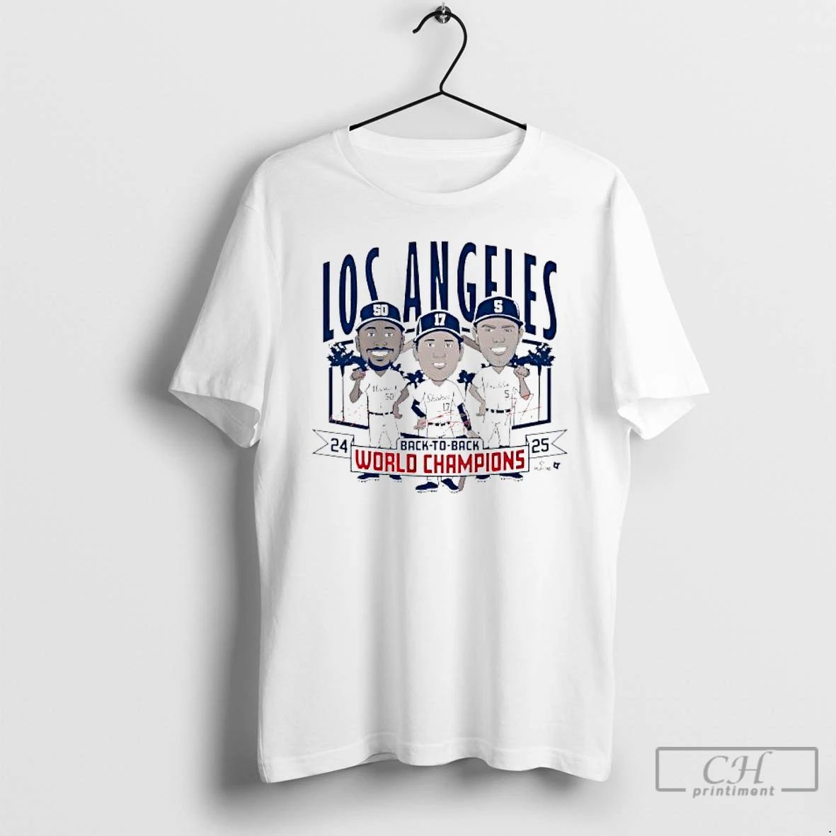 Classic Los Angeles Baseball Back To Back World Champs Caricatures T Shirts