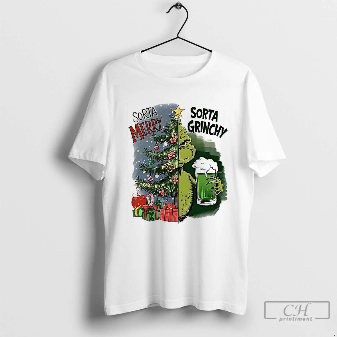 Premium Grinch Sorta Merry Sorta Grinchy Christmas Holiday T Shirts
