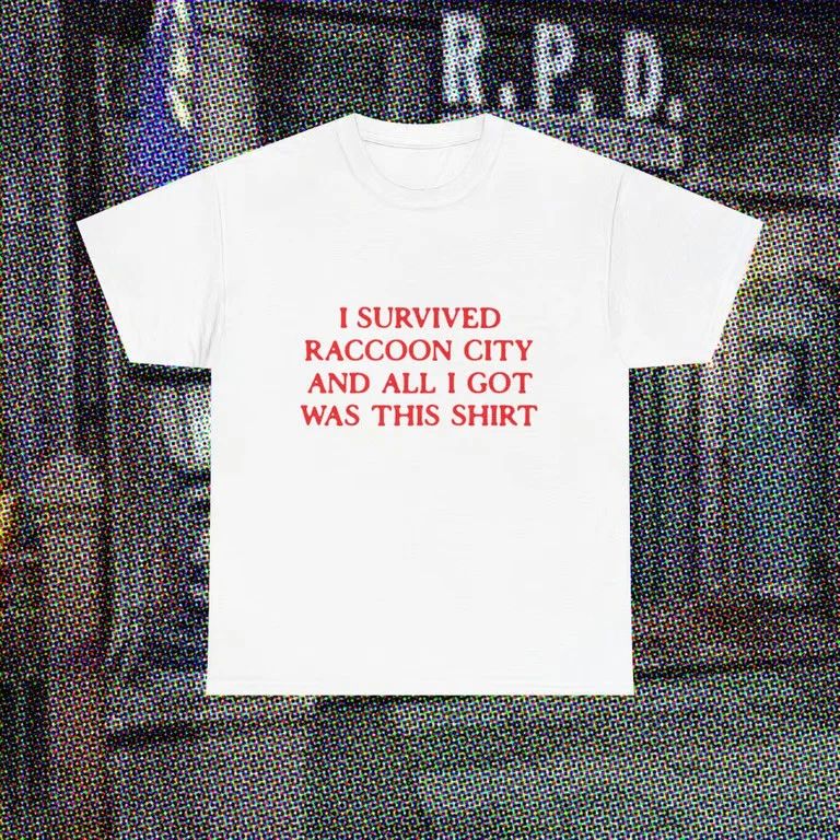 I Survived Raccoon City T-Shirt: Resident Evil Y2K Horror Game Tee