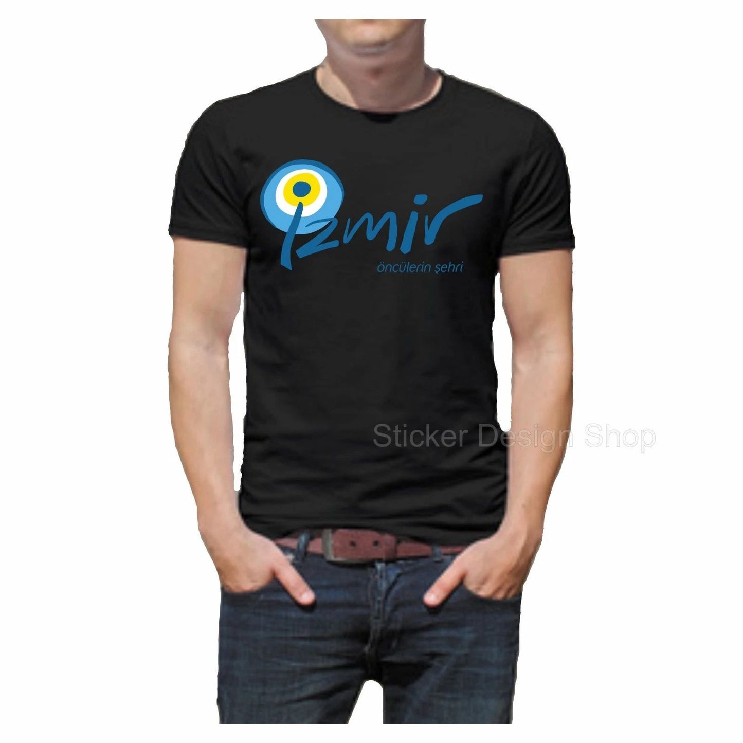 Izmir T-Shirt Print Cotton Fruit of The Loom Türkiye Black