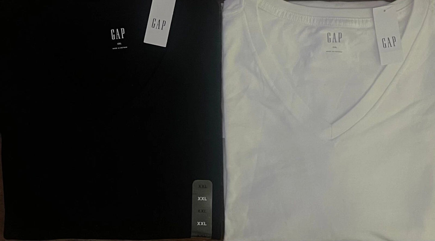 Gap Men's Short Sleeve Vee Neck Tee Everyday V Neck T-shirt Size S M L XL XXL
