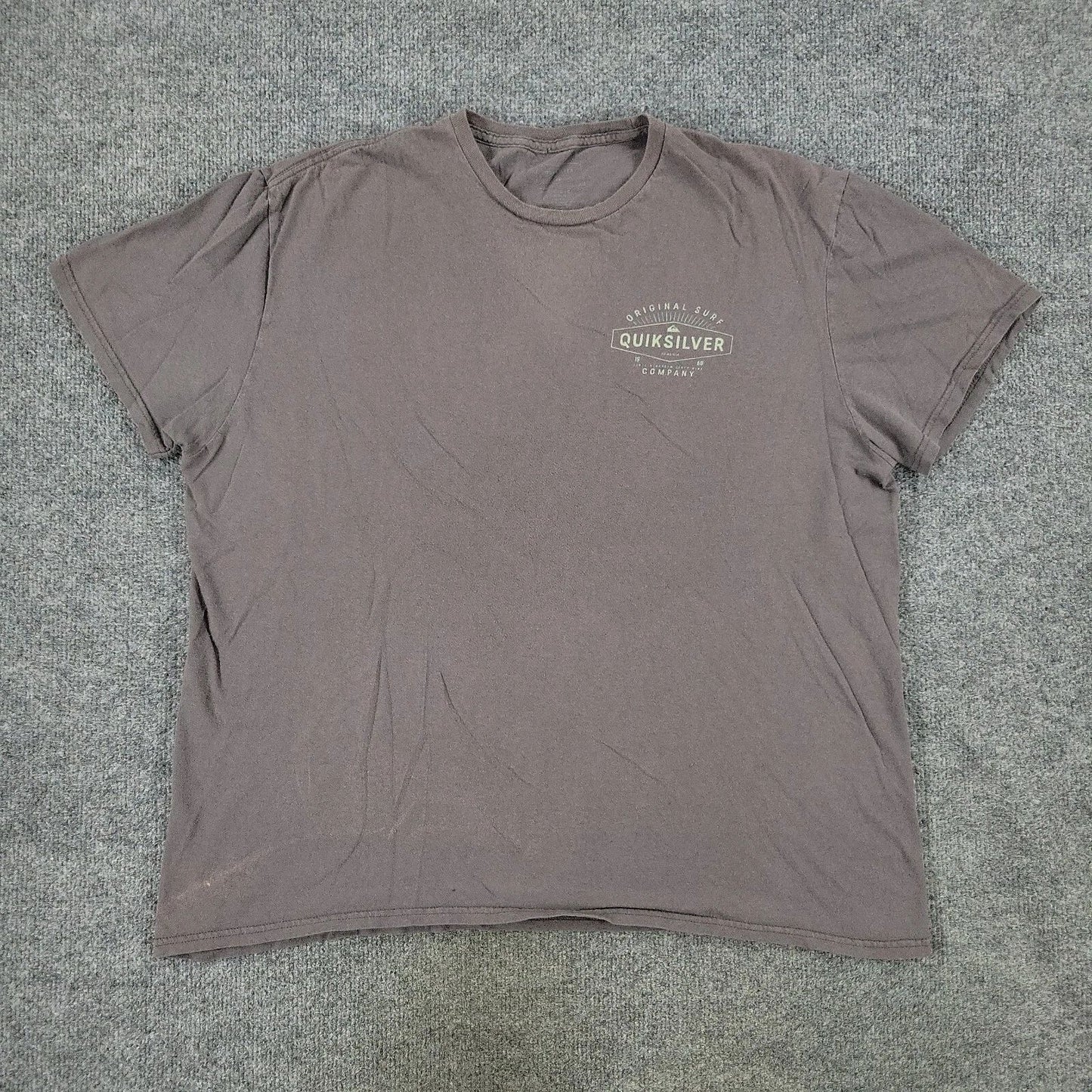 Quiksilver Shirt Men Large Gray Original Surf Company Logo Graphic Short Sleeve