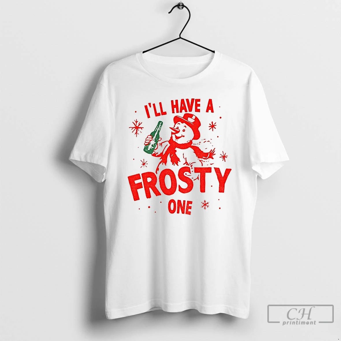 Classic Snowman Ill Have A Frosty One Merry Christmas 2025 T Shirts