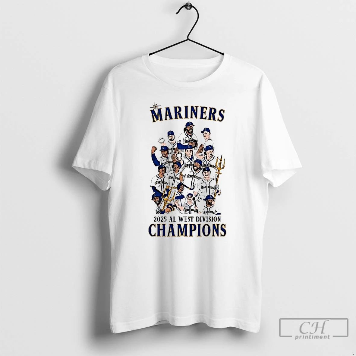 Premium Seattle Mariners 2025 Al West Division Champions Cartoon T Shirts