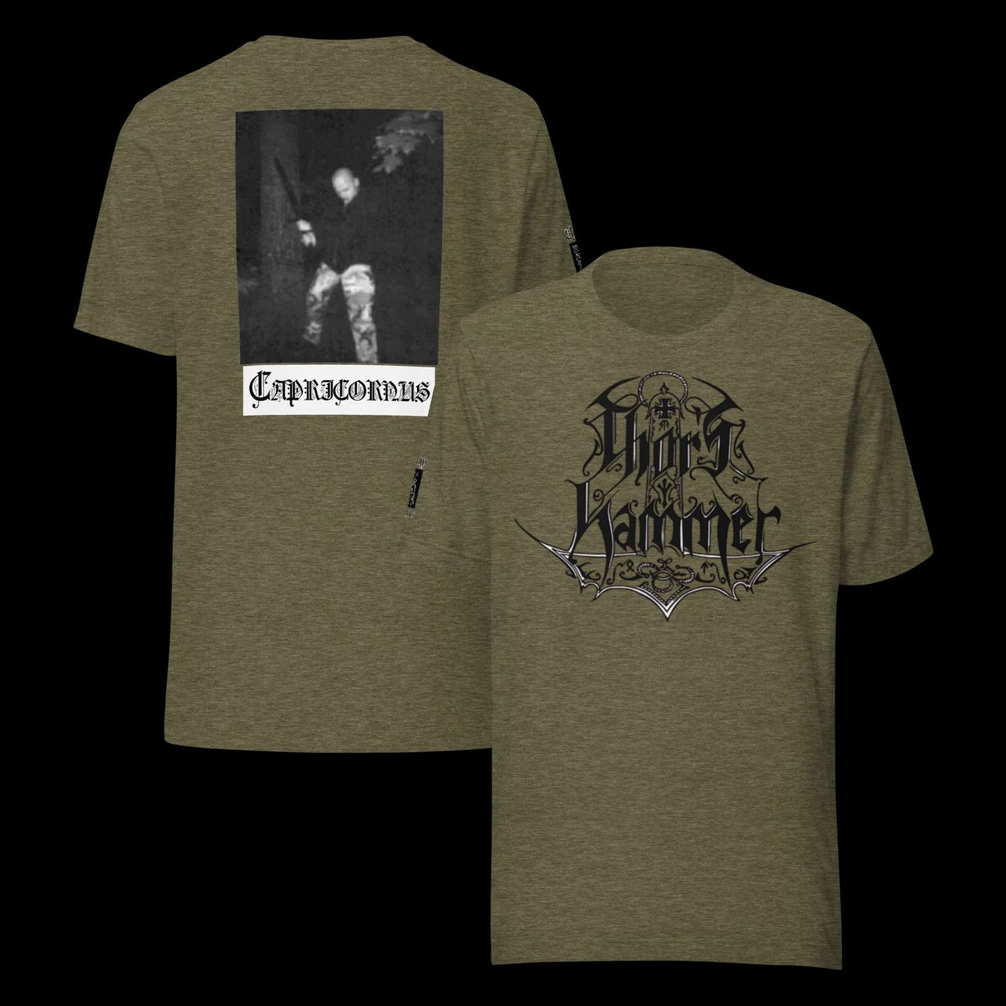 Thor's Hammer logo / Capricornus 2-sided Tshirt w/sleeve print