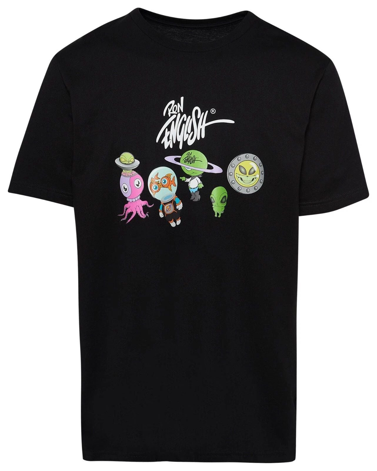 Ron English 'Street Art' Graphic Short Sleeve Collab T-Shirt Black Men's NEW