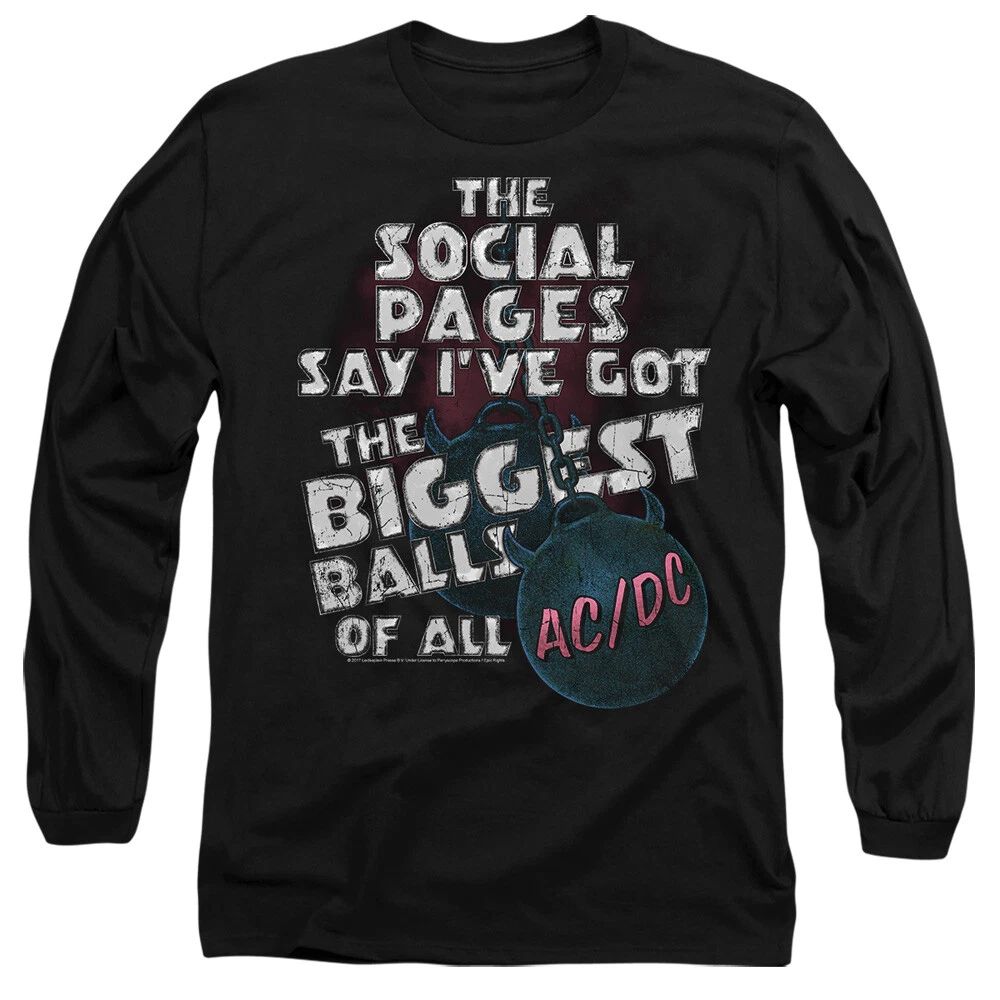 ACDC Big Balls Mens Long Sleeve T-Shirt, Black