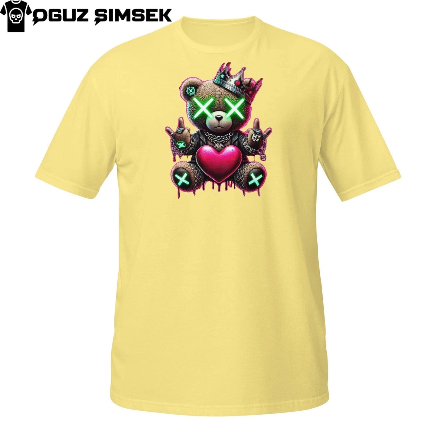 Neon Gangsta Teddy Bear T-Shirt – Urban Heart Crown Street Art Style