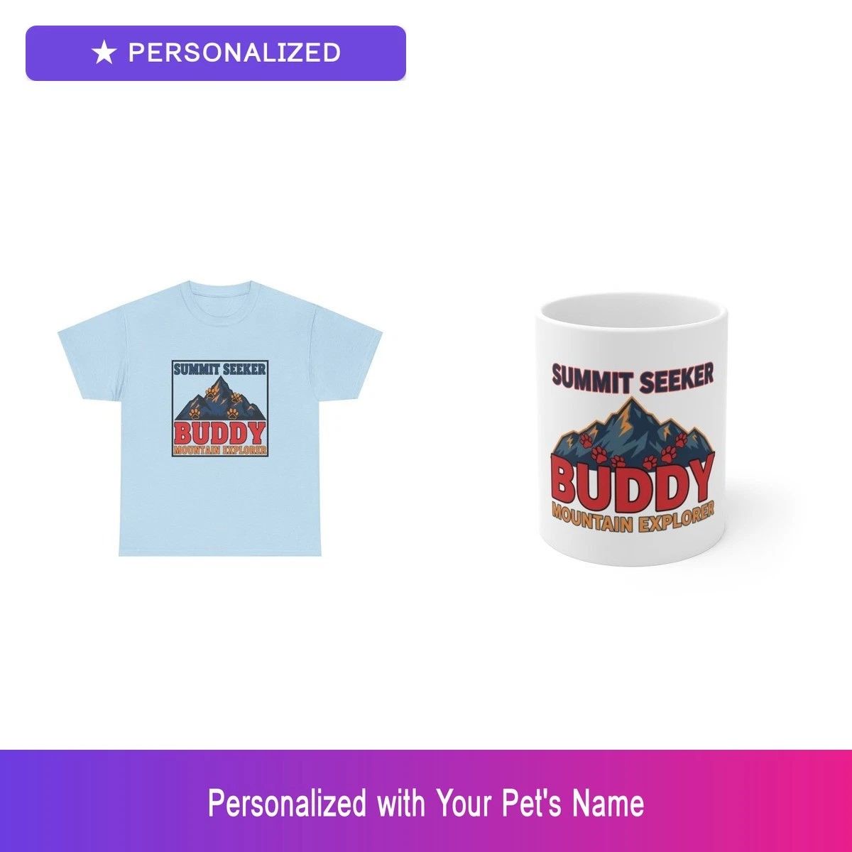 Custom Pet Outdoor Gift Set Shirt Mug Personalized Name Bundle Dog Lover