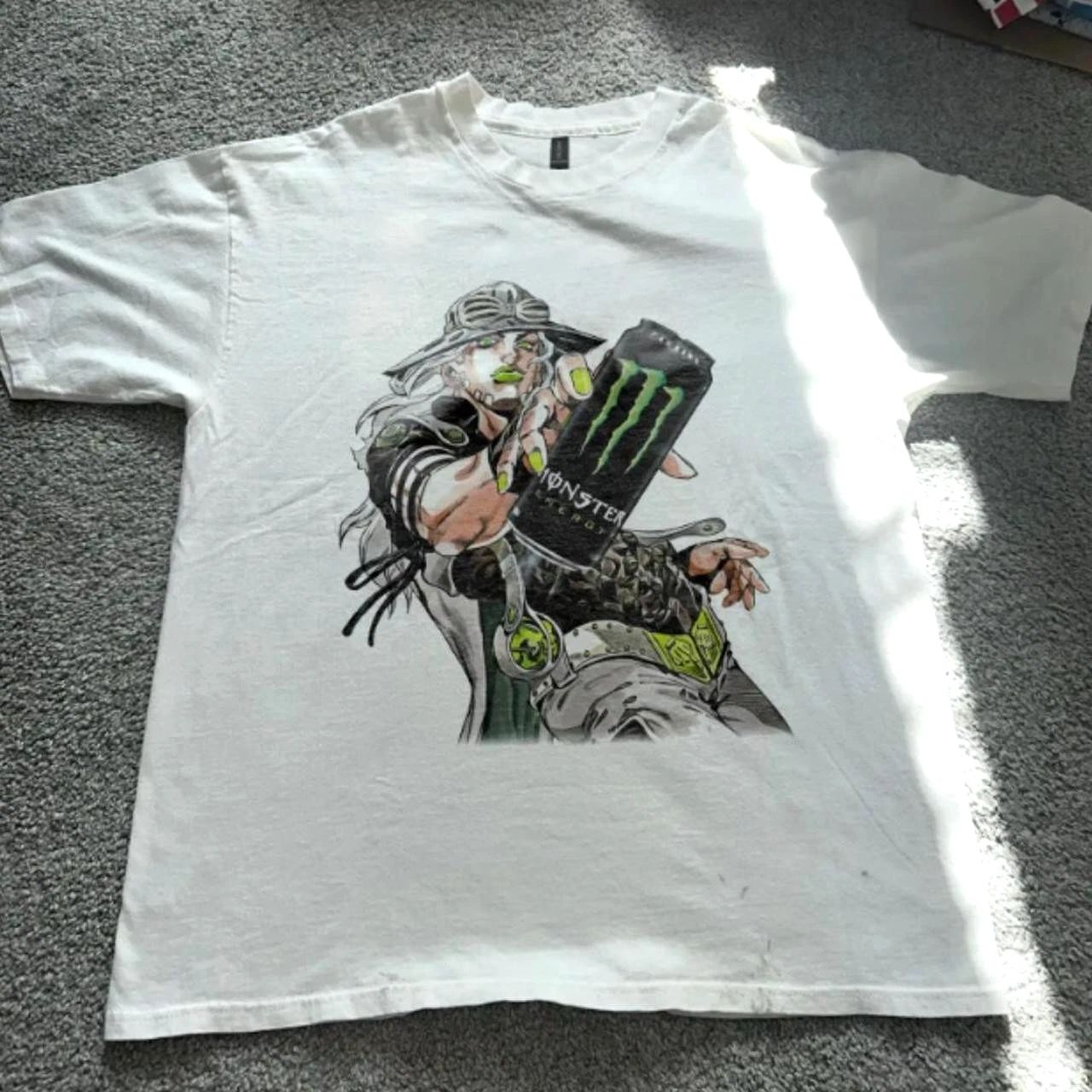 Gyro Zeppeli M0nster Energy Parody Tee Anime T-Shirt Full size S-5XL