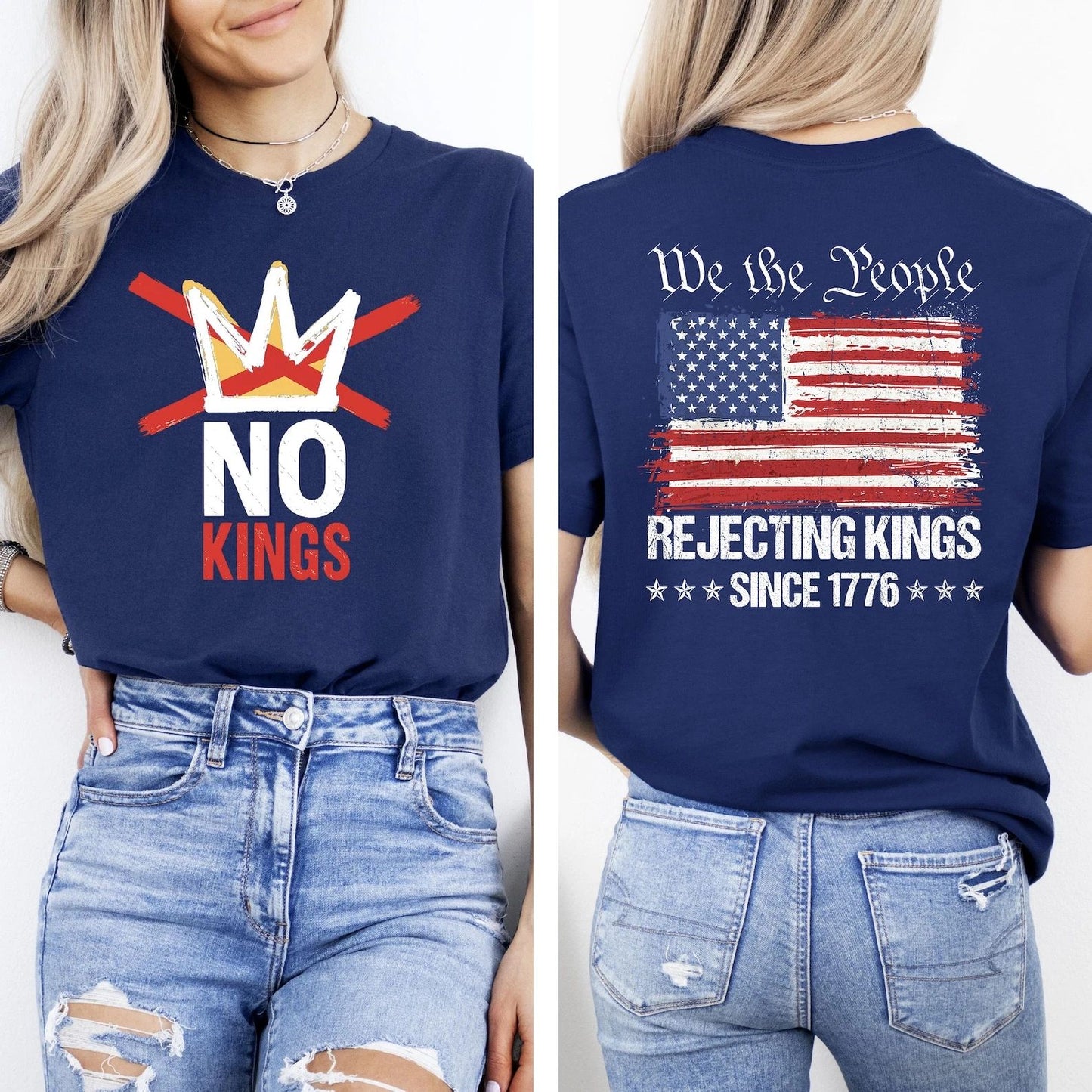 No Kings T-Shirt, Rejecting Kings Since 1776 Shirt, We The People Anti Trump Tee