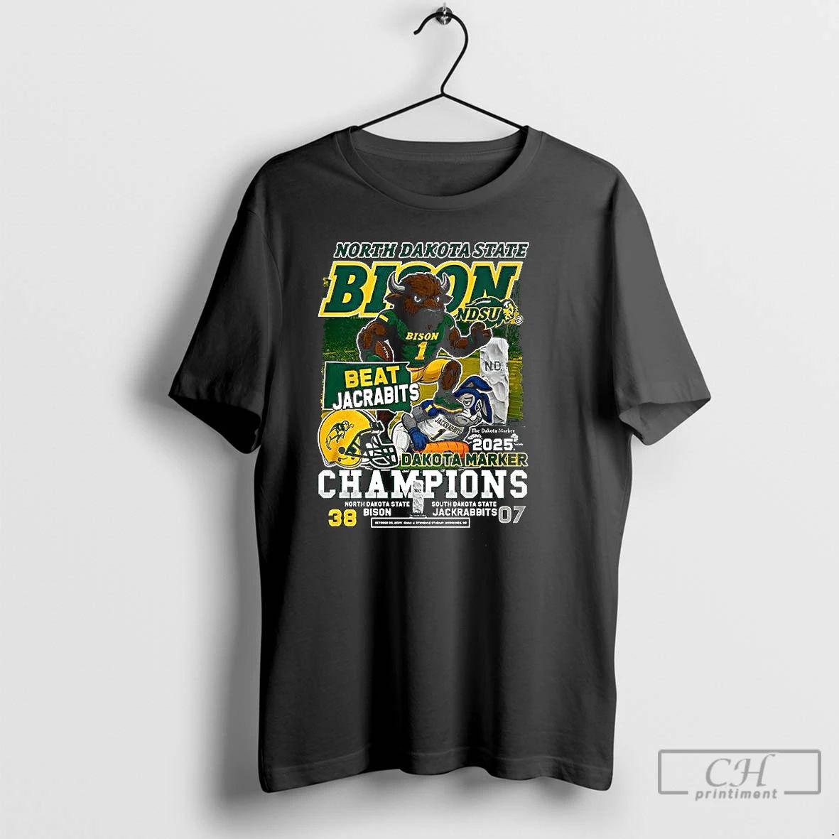 Classic North Dakota State Bison Beat Jackrabbits Dakota Marker 2025 Champions T Shirts