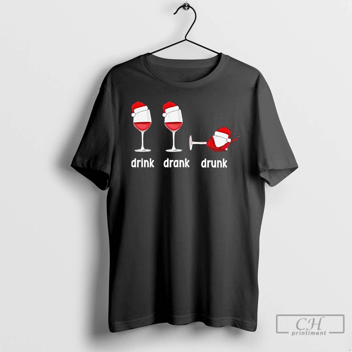 Premium Christmas Wine Grammar Verb Conjugation Party T Shirts