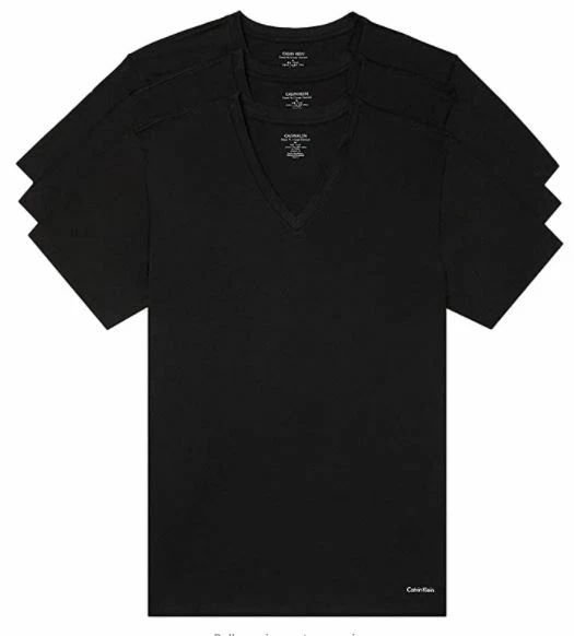 3 PACK CALVIN KLEIN SIZE S M L XL 2XL COTTON T-SHIRTS BLACK WHITE GRAY V NECK