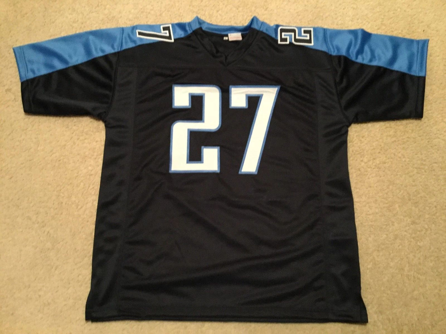 Custom Eddie George Blue Mesh Football Jersey