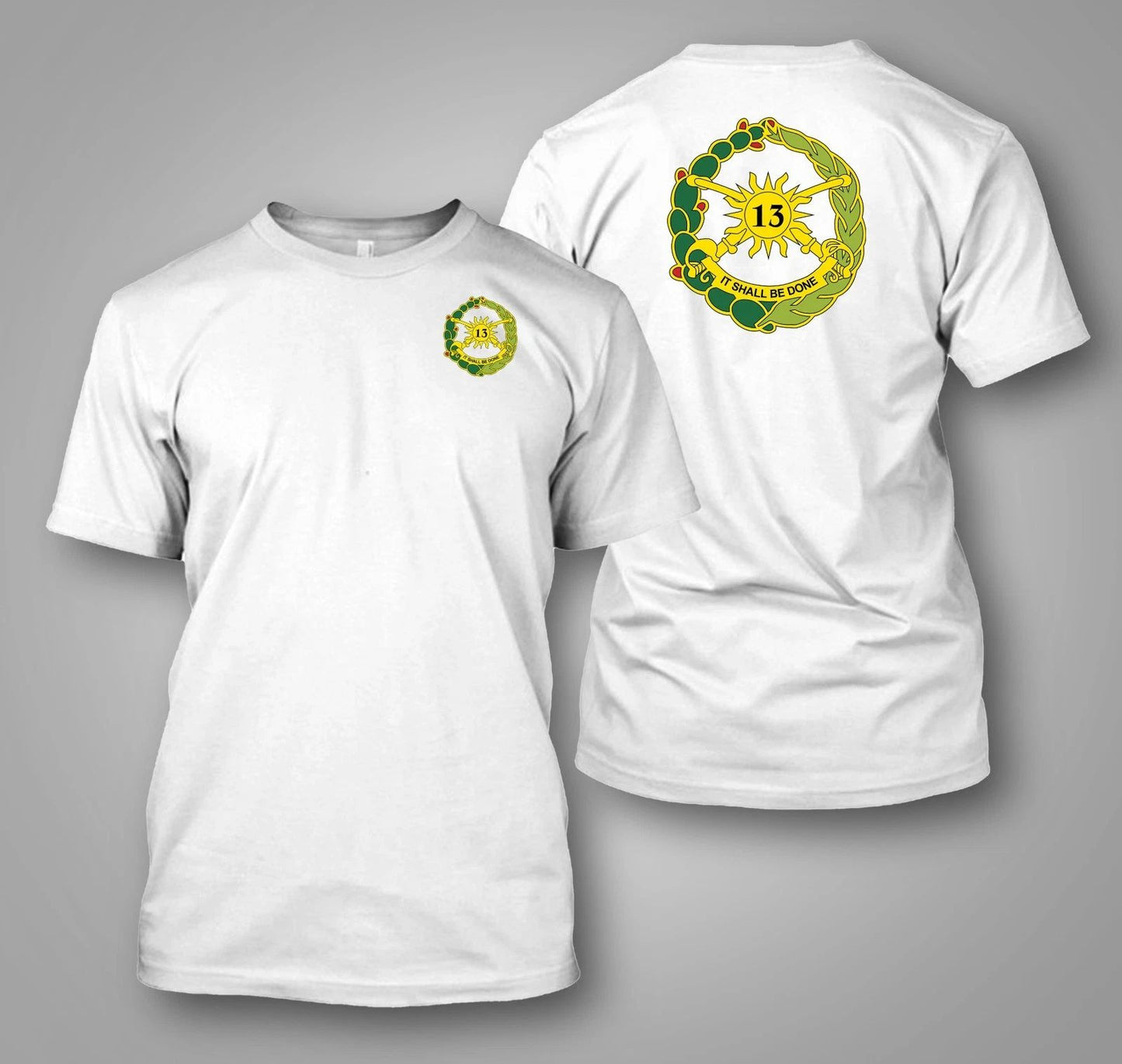 US Army 13th Cavalry Regiment - Custom front and back t-shirt tee
