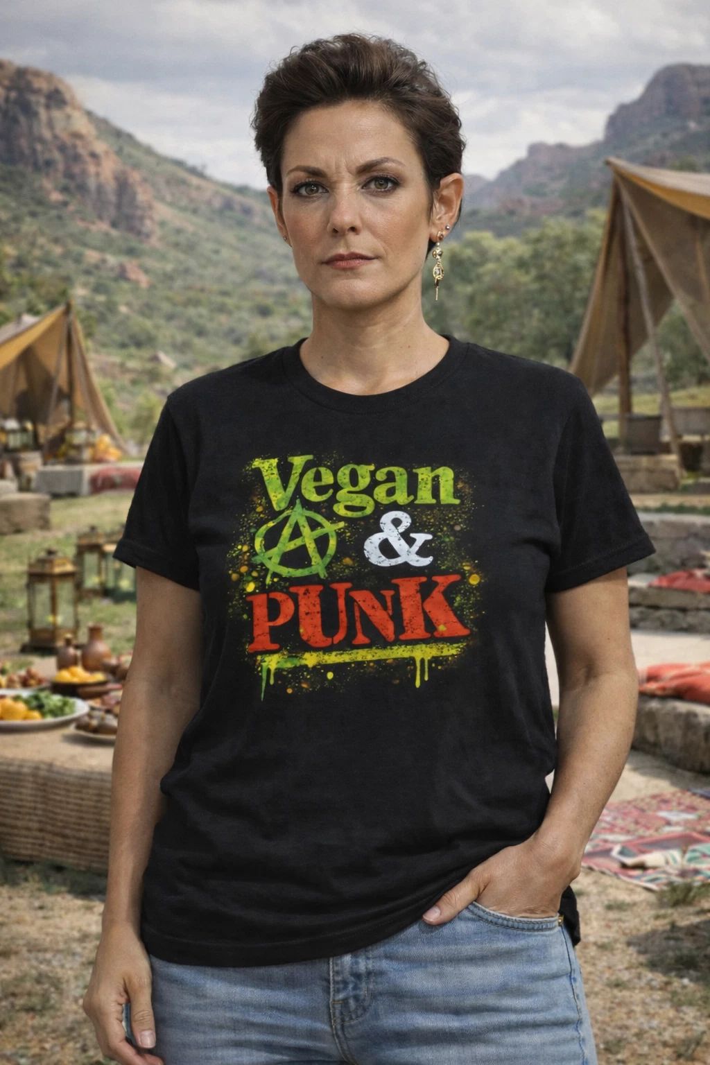 Vegan & Punk T-Shirt | Anarchy Aesthetic, Graffiti Style