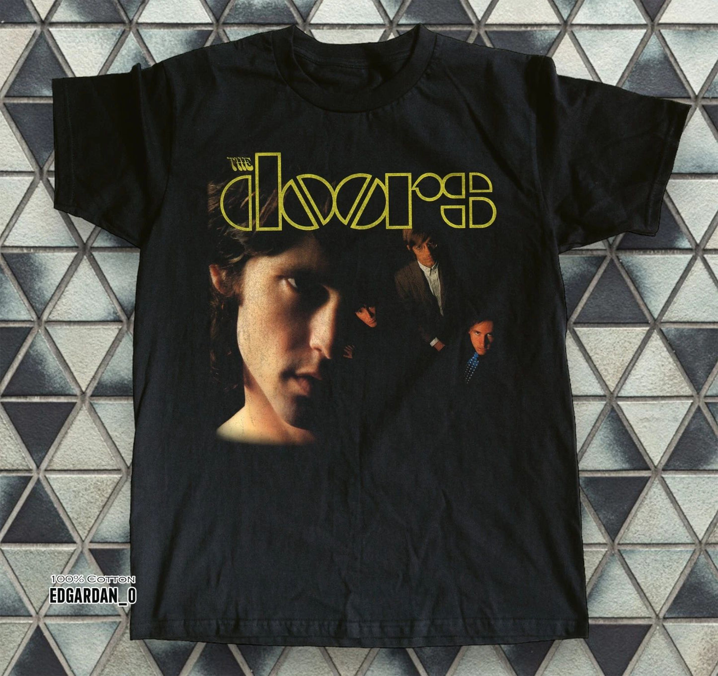 The Doors Album Rock Band Retro Black Unisex T-shirt Size S-5XL