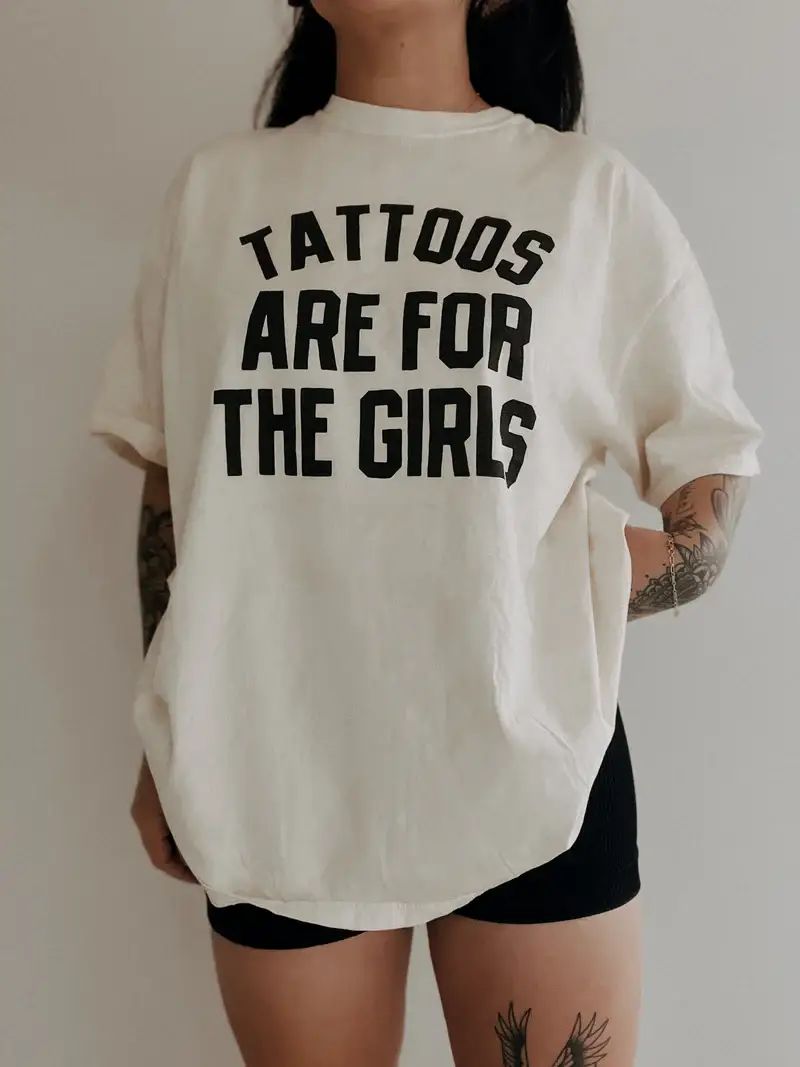 Tattoos Are For the Girls Graphic Tee - Ivory