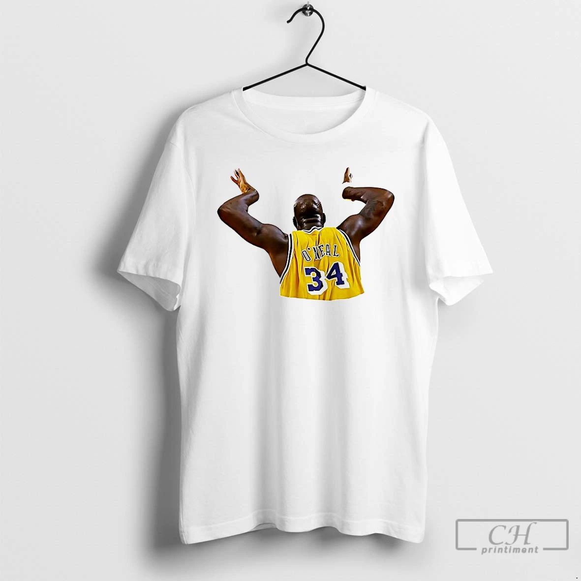 Premium Shaquille Oneal Los Angeles Lakers Basketball Celebration Number 34 T Shirts