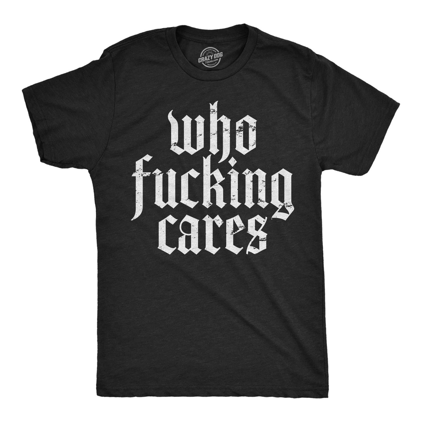 Mens Funny T Shirts Who Cares Sarcastic Novelty Graphic Tee for Men