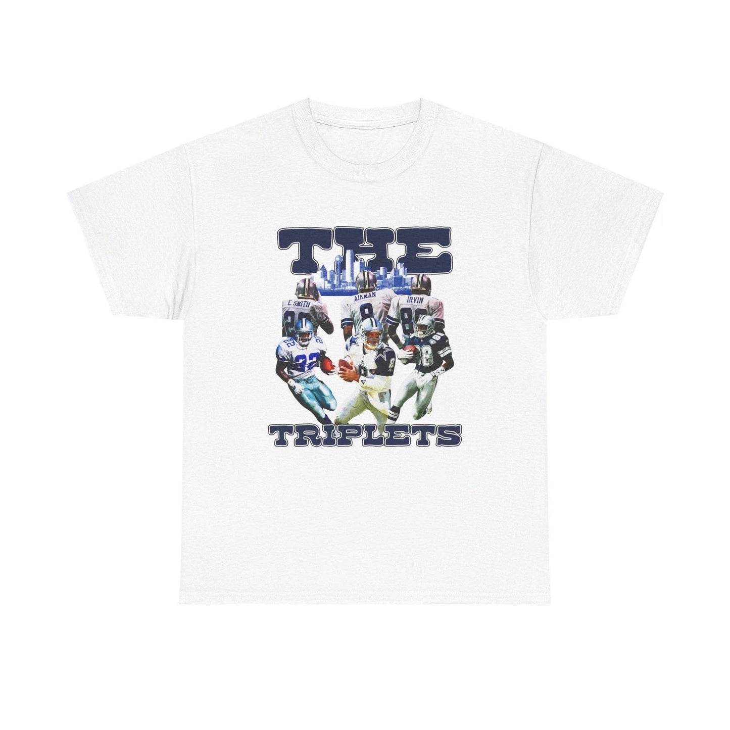 The Triplets Cowboys Football Fan Tee, Unisex Heavy Cotton Tee, 90s, Game Day