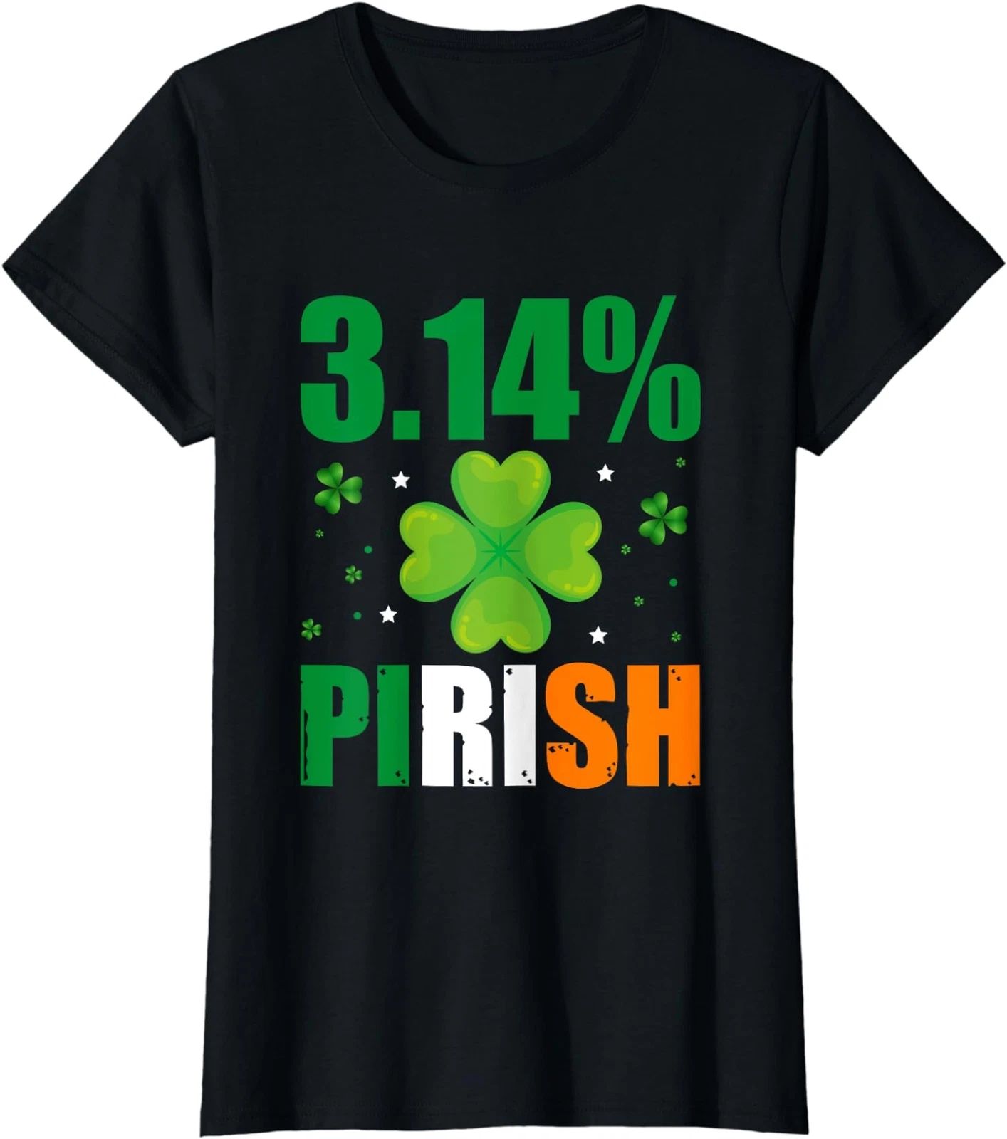 3.14% Pirish Funny St Patrick's Math Geek Irish Math Ladies' Crewneck T-Shirt