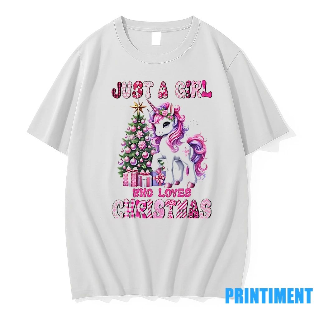 Just A Girl Who Loves Christmas Unicorn Tree Tshirts Sweater