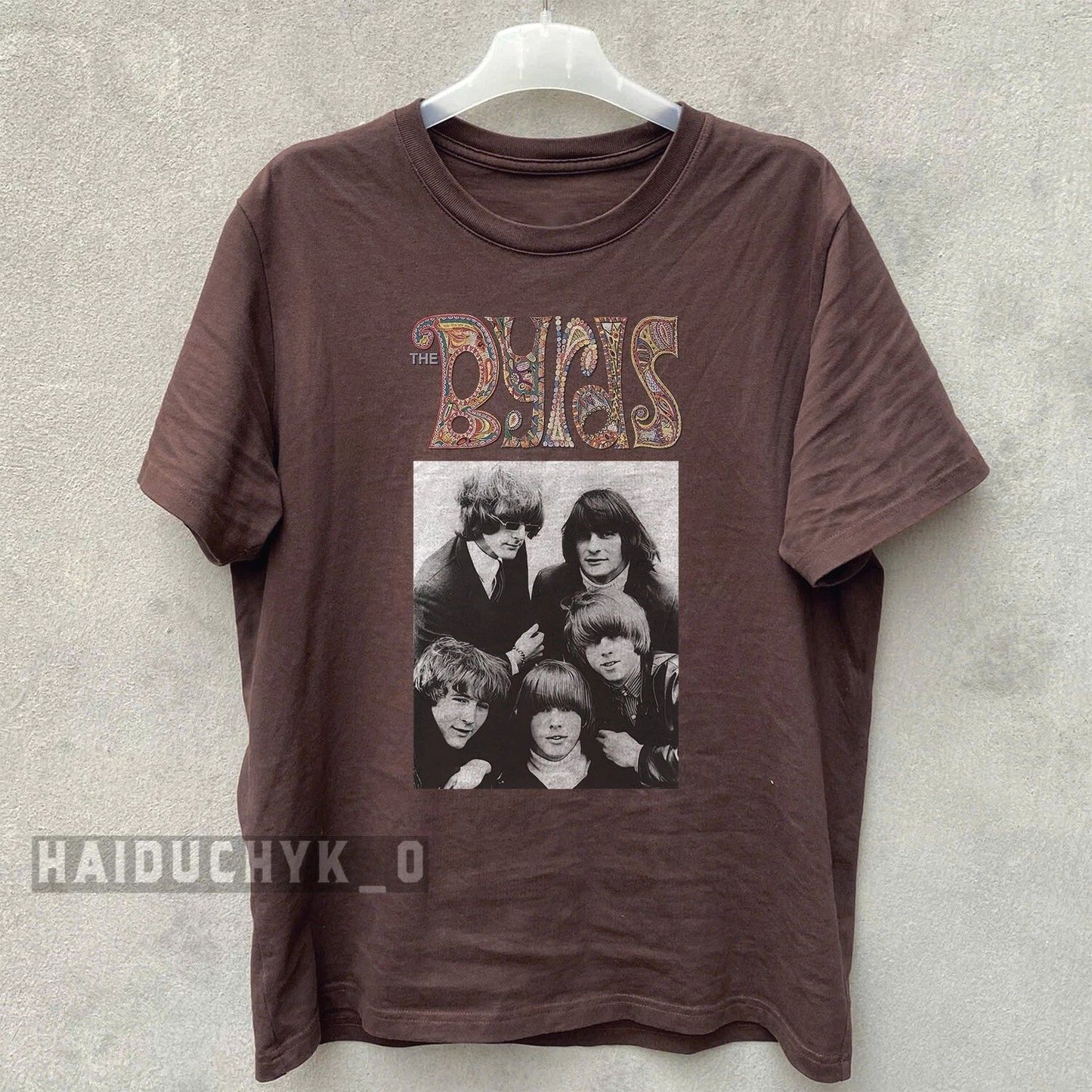The Byrds Rock Band Retro Unisex Russet T-shirt Size S-5XL