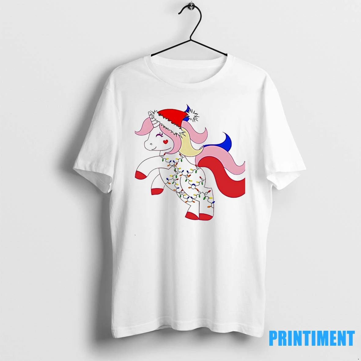 Unicorn Fairy Lights Red Pink Christmas Tshirts Sweater