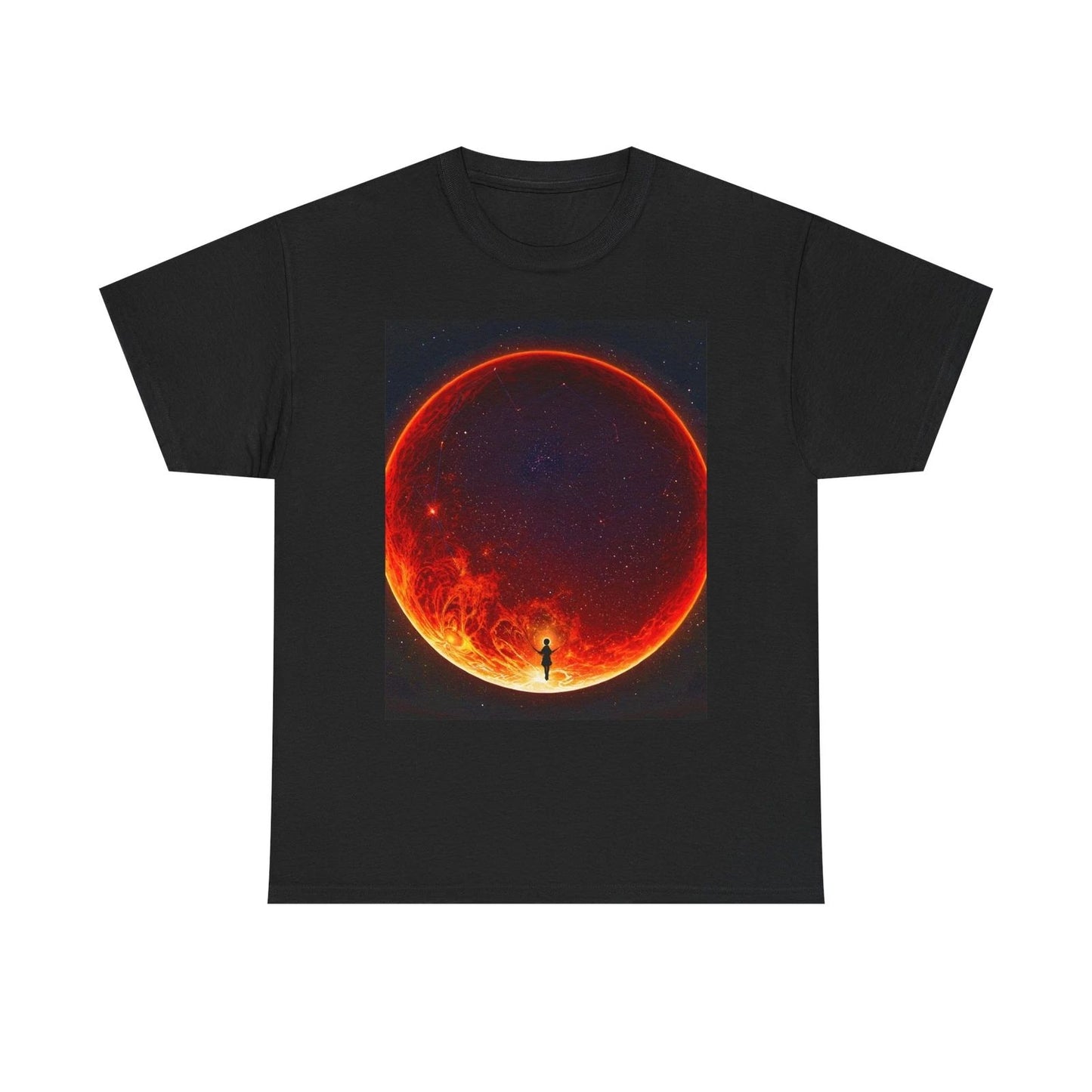 Cosmic Adventure Unisex Heavy Cotton Tee, Space Lover Gift, Casual Wear, Starry