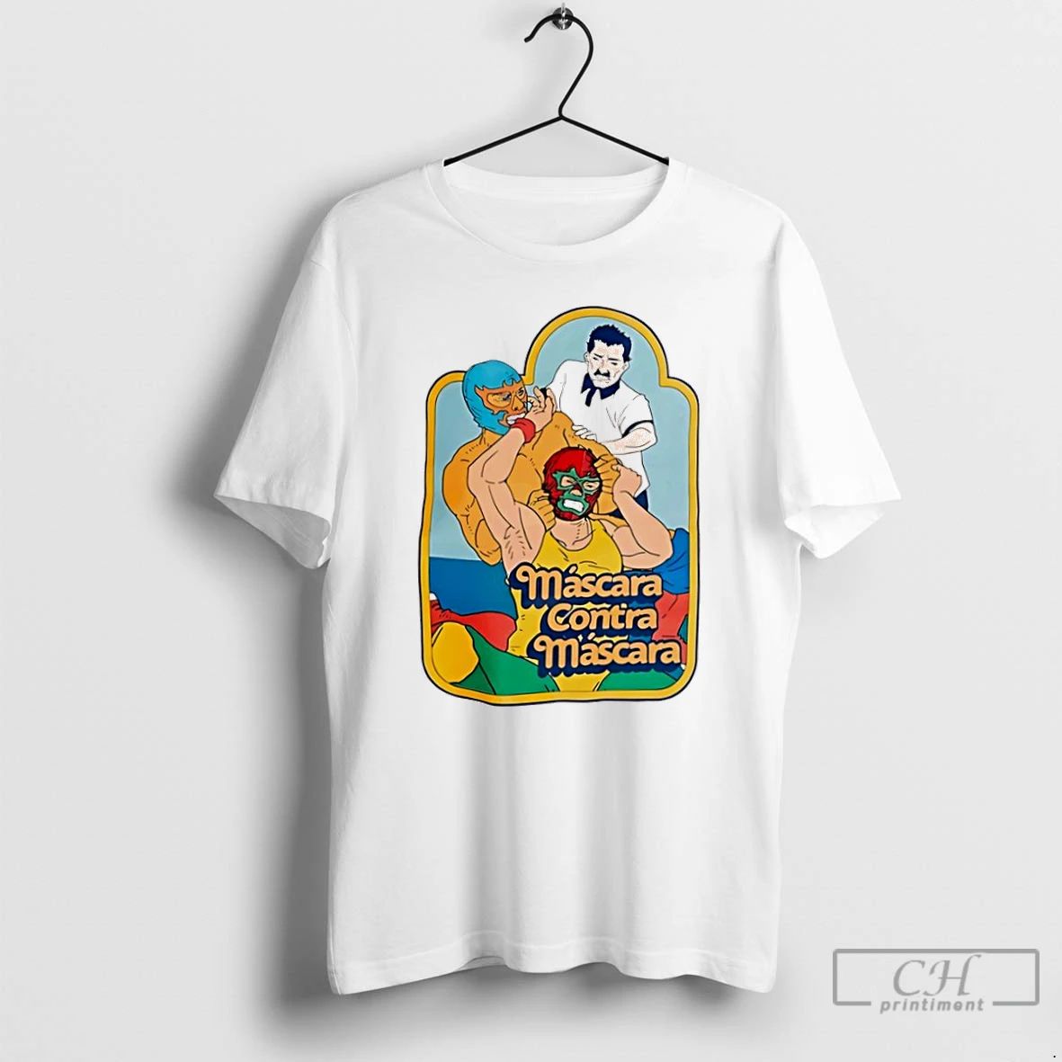 Classic Mascara Contra Mascara Lucha Libre Graphic T Shirts