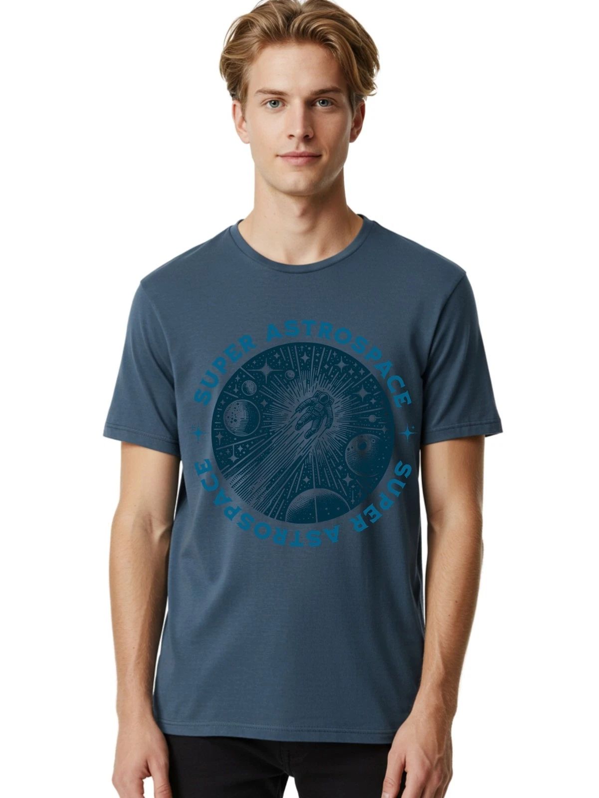 Super-Astrospace Mens Graphic Tee,100% Cotton,Casual Summer Wear